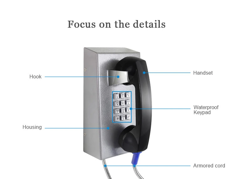 Vandal Proof Prison SIP Phone, Rugged VoIP Telephone for Jail, Inmate Telephone