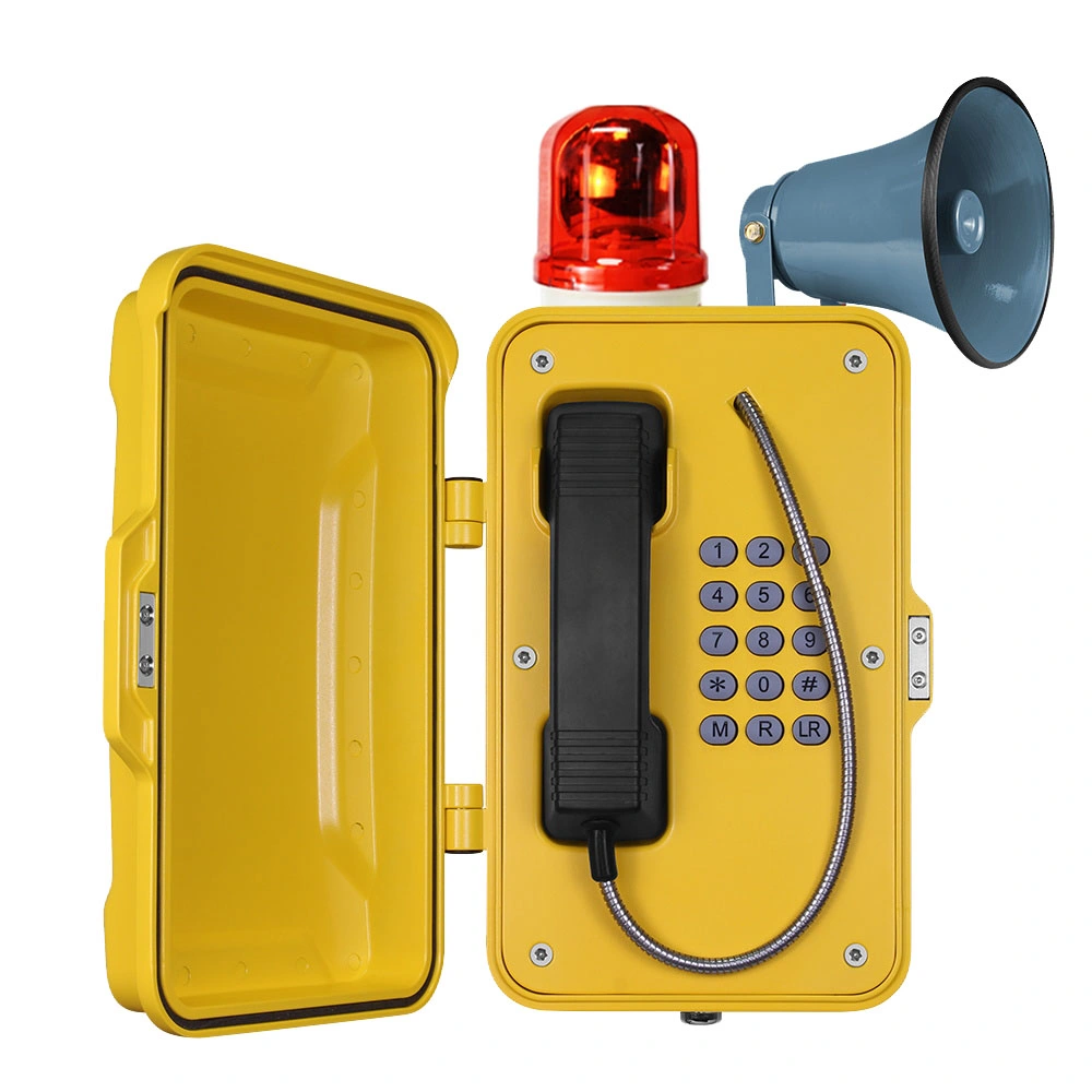 VoIP Tunnel Waterproof Industrial Weatherproof Telephone with External Beacon &amp; Hooter Optional