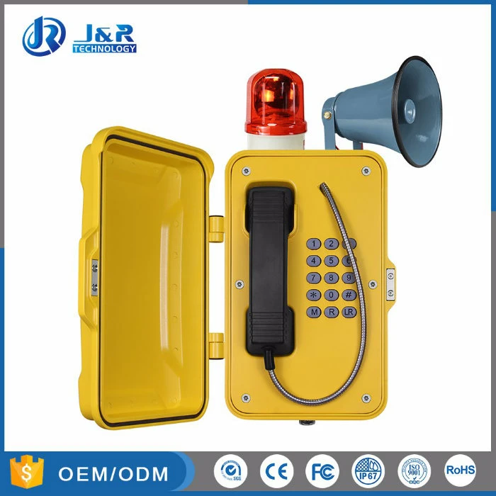 Weatherproof Broadcasting Telephone, Rugged Industrial Telephones with Sounder &amp; Beacon