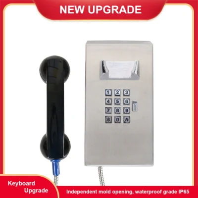 Robust Stainless Tunnel Telephone, SIP Vandalrpoof Handset Telephone for Prison, Bank, Centrol Room
