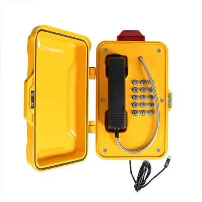 Analogue/SIP/3G Emergency Telephone Weatherproof Telephone Rugged Industrial Telephones with Warning Light